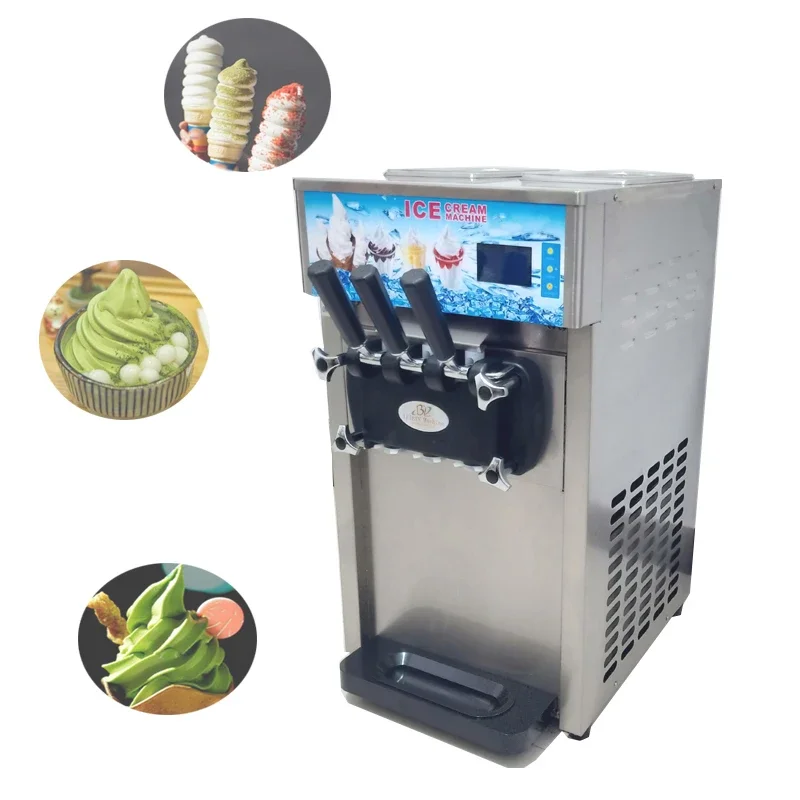 Stainless Steel Soft Ice Cream Machine Desktop 3 Flavor Ice Cream Making Machine Cold Drink Shop Bestsellers
