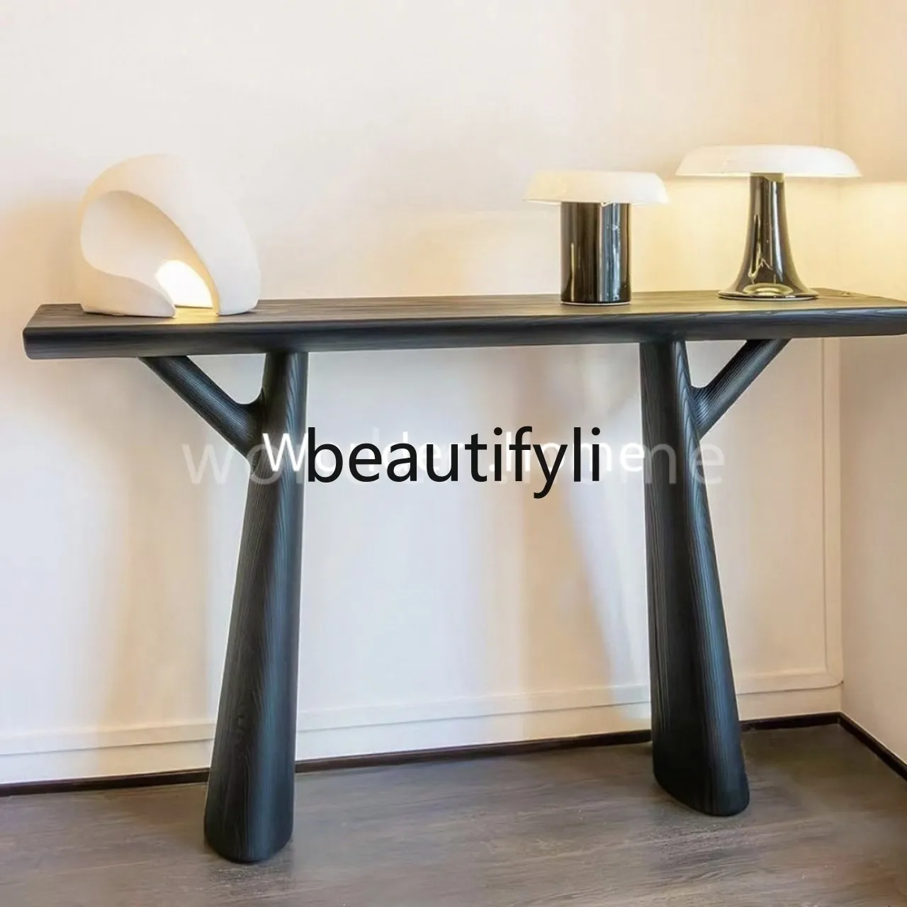 

Solid wood tree branch entrance table Art creative foyer Personalized decorative cabinet Living room entrance table