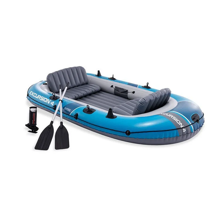 Original and genuine four or five-person inflatable boat rubber rowing boat fishing boat thickened view 3