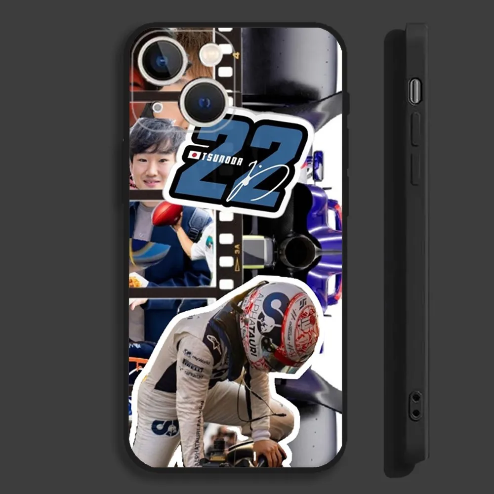 Japan F1 22 Y-Yuki T-Tsunoda Phone Case For iPhone 16,15,14,13,12,11,Pro,Max,Plus,Mini,X,XS,XR,8,7,6,S,Plus,SE Soft Black Case
