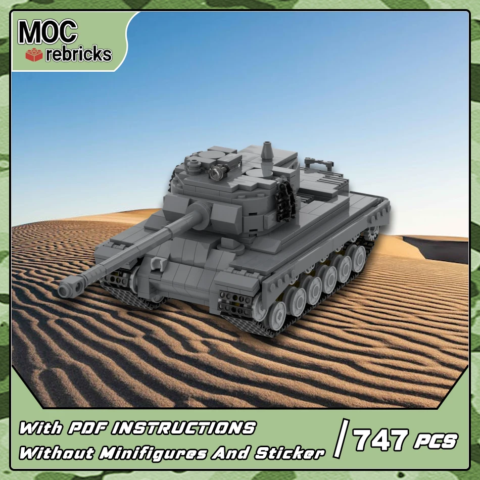 

WW II US Medium Tank M46 Patton MOC Assembling Building Blocks Infantry Fighting Vehicle Model Bricks Children's Puzzle Toy Gift