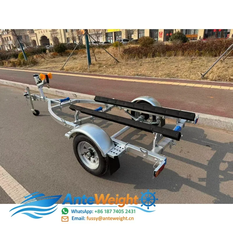 Galvanized Marine Boat Trailer Dual Axle Heavy Duty Boat Yacht Transport Trailer