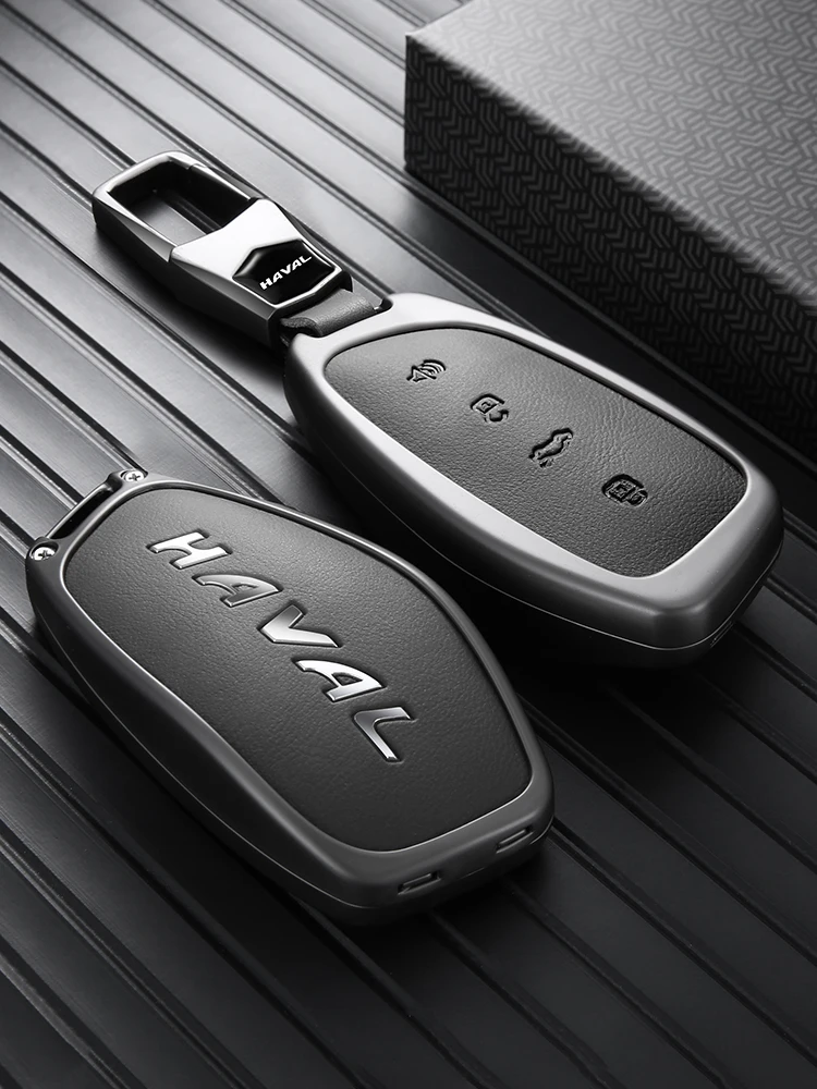 Autoschlüsselhülle für GWM Haval H6 H7 Schlüsselanhänger, Schutz aus Zinklegierung, vollständige Abdeckung, kratzfest, sturzsicher, H9 F7x Dargo Raptor Zubehör – Detail 7