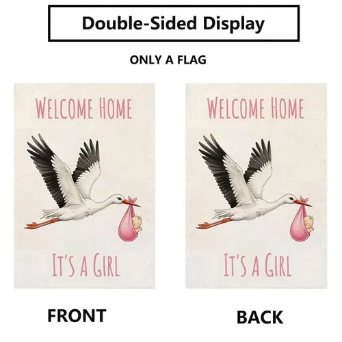 Welcome Home It's A Girl Garden Flag 12 X 18 Inch Double Sided For Yard Farmh... YYZ