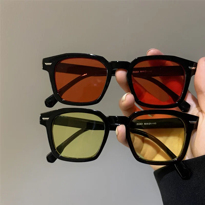 Vintage Square Sunglasses for Woman Retro Brand Sun Glasses Female Black Yellow Fashion Candy Colors Oculos De Sol Feminino