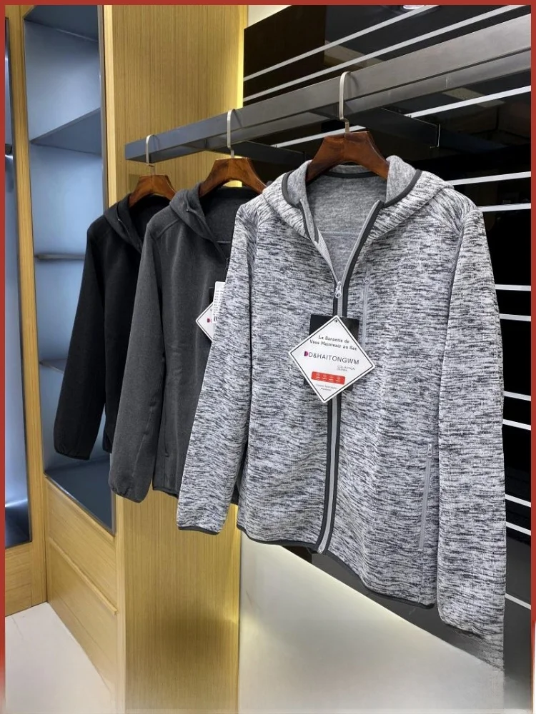 

High-End Outdoor Men's Hooded Jaet Tee-Layer Cosite Fce Windproof Warm Sport Open Cardigan Stand Fit Youth Faion