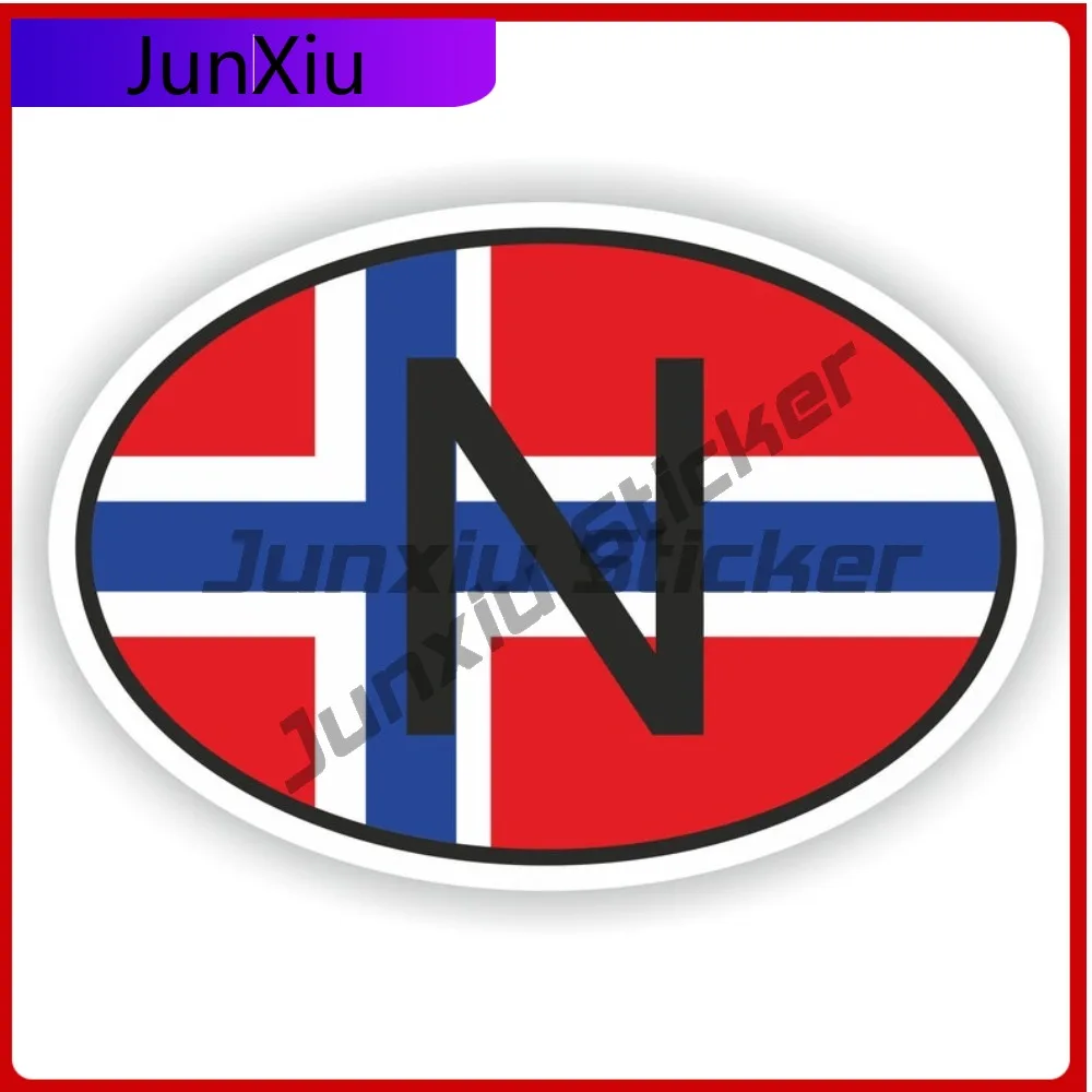 

Norway Oval Country Code N Flag National Emblem With White Border Vinyl Decals Decoration Custom Made Decoration Outdoor New
