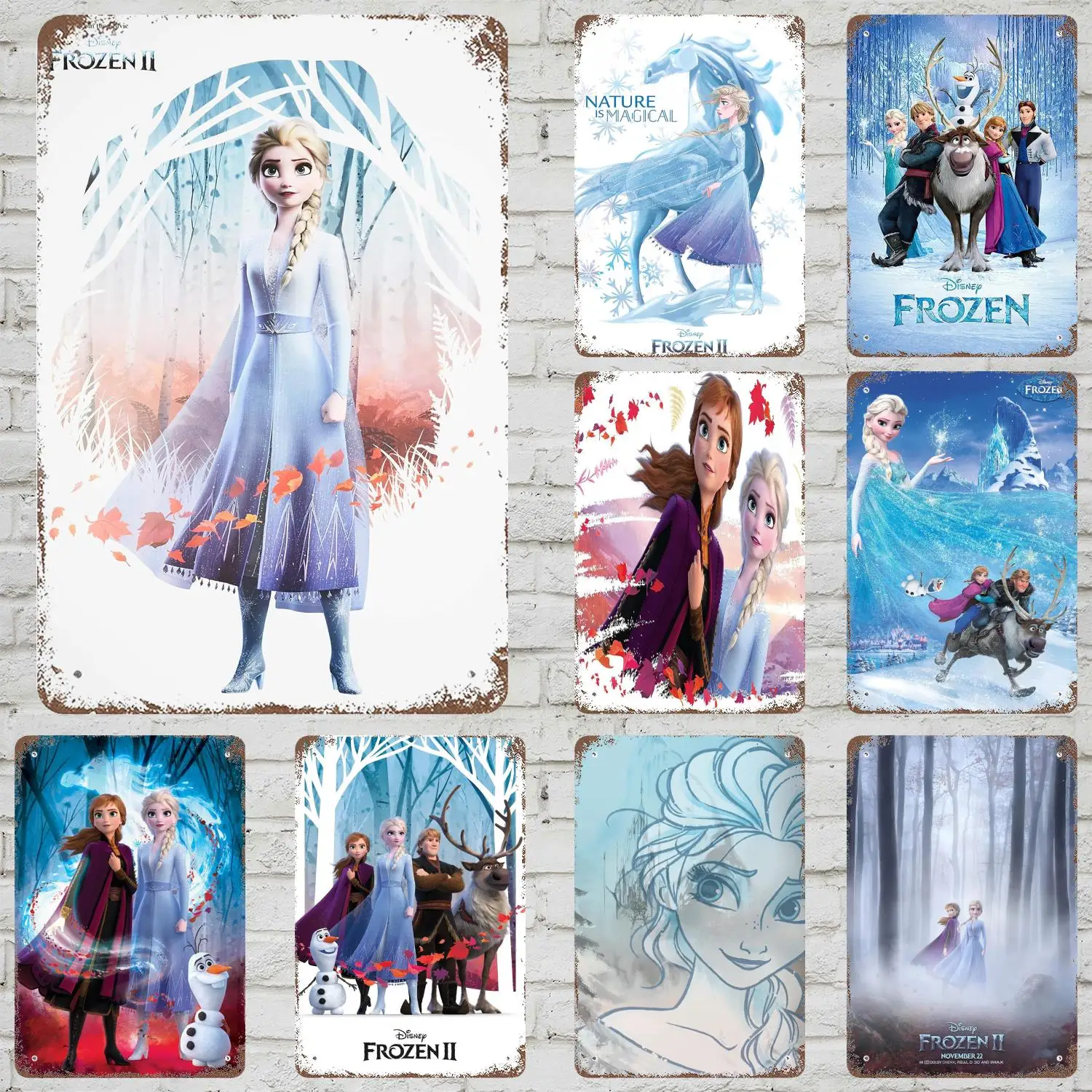 

MINISO Frozen II Classic Poster Rusty Metal Plaque Retro Decorative Plate Bar Man Cave Garage Club Metal Sign Wall Decoration
