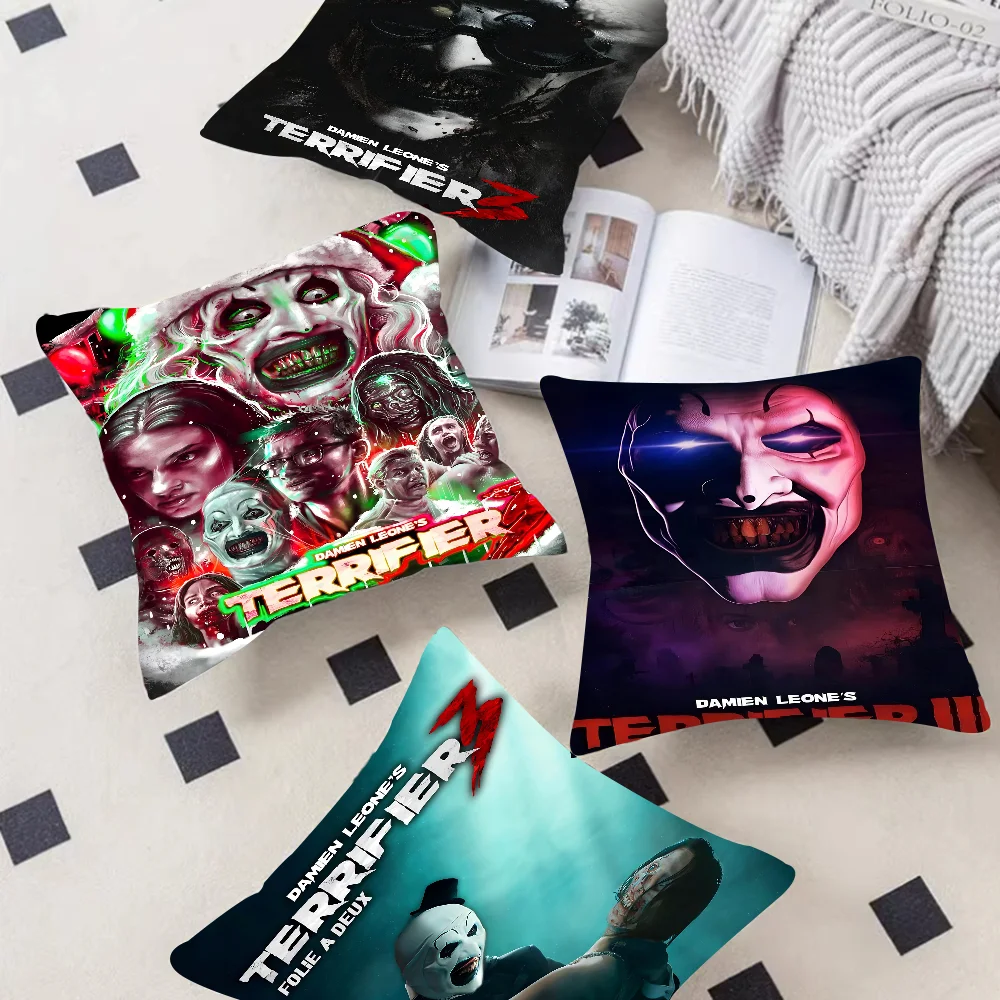 

T-Terrifier Horror Pillowcase Toon Gift Cushion Cover Bedroom Home Sofa Chair Seat Decor Pillow Case