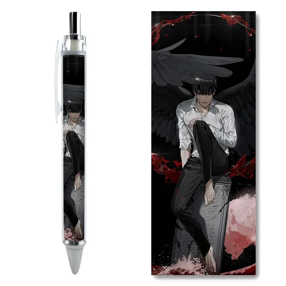 2/4PCS Black Wings Melancholy Boy Cartoon Gel Pens Exclusive Design School Supplies Functional Office Accessories Birthday Gifts