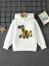 Print Gift Tractor Yellow Children Casual Pullover Long Slept Sporty Sweatshirt   Cartoon Space Autumn Winter Boys Outdoor