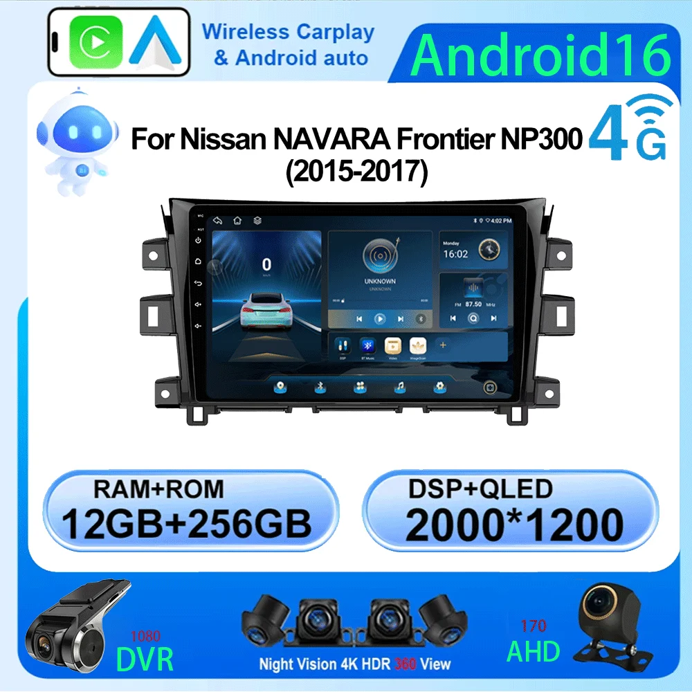 

2 din Android 16 Car Radio Multimedia Video Player For Nissan NAVARA Frontier NP300 2011-2018 Stereo Carplay Autoraido GPS 4G