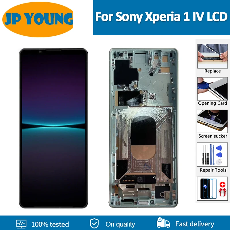 Oryginalny AMOLED dla Sony Xperia 1 IV wyświetlacz LCD ekran dotykowy Digitizer zgromadzenie dla Sony x1iiii XQCT62-B, ekran LCD XQCT54