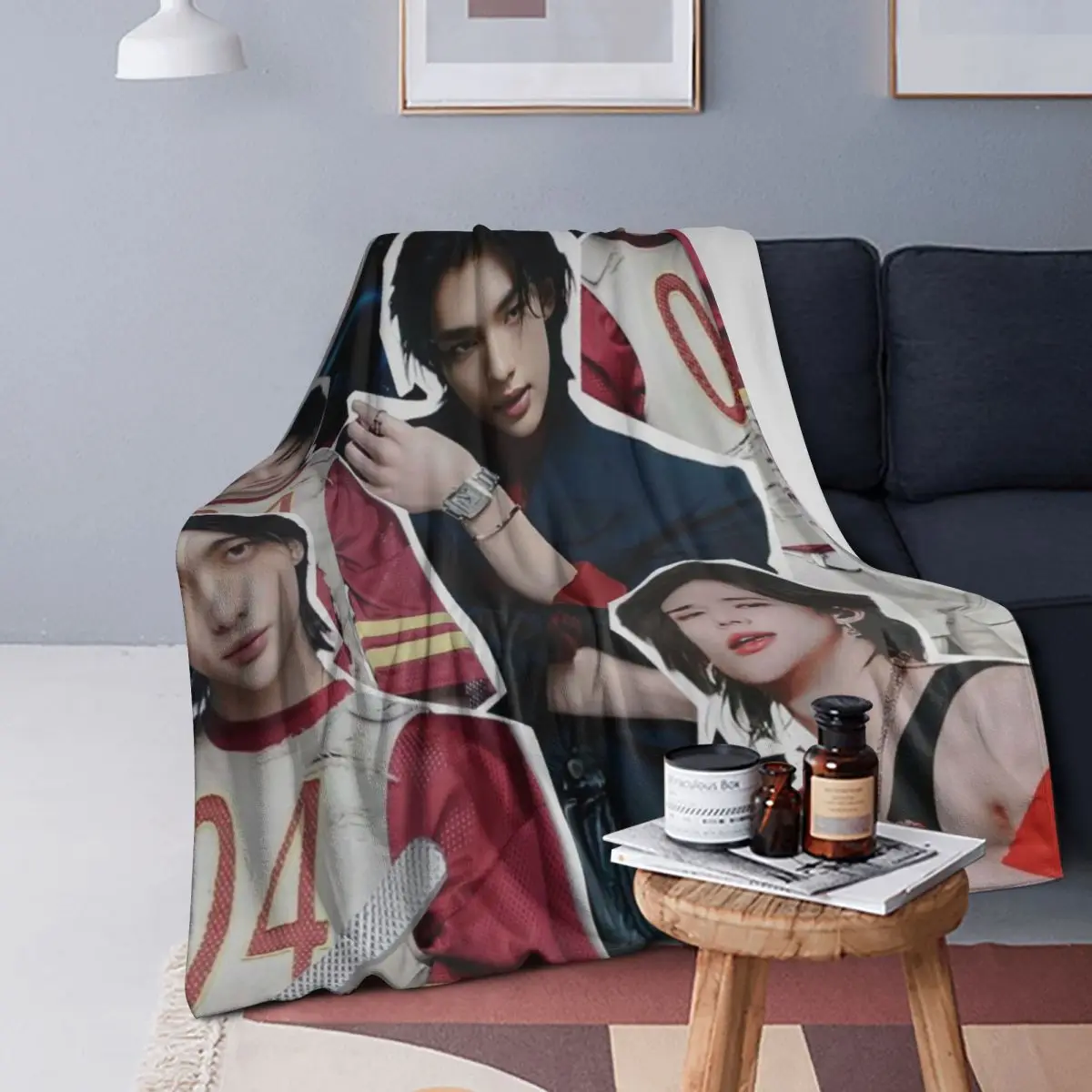 

Hyunjin Collage Blankets Soft Warm Flannel Throw Blanket Bedding for Bed Living room Picnic Travel Home Sofa