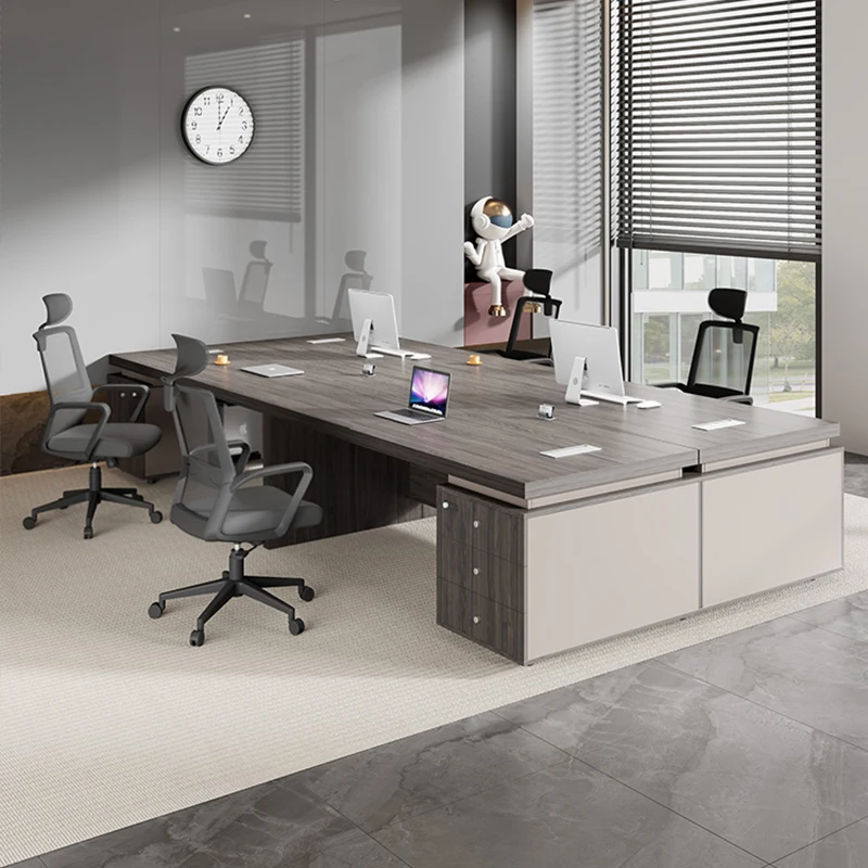 Design exclusivo chefe mesa armário de armazenamento supervisor gerente mesa simples bloqueio presidente cadeira trabalho mesa escritorio móveis