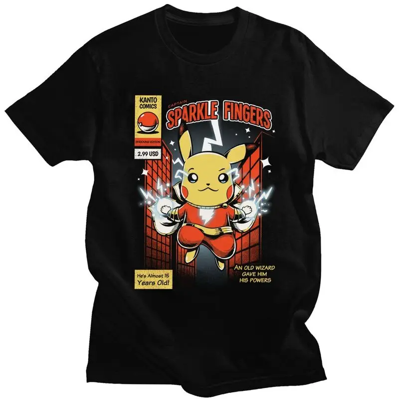 

Custom Pikachus Video Game Tshirts Men Short Sleeves Print T Shirt Fashion Anime T-shirt Loose Fit 100% Cotton Tee Top Gift Idea
