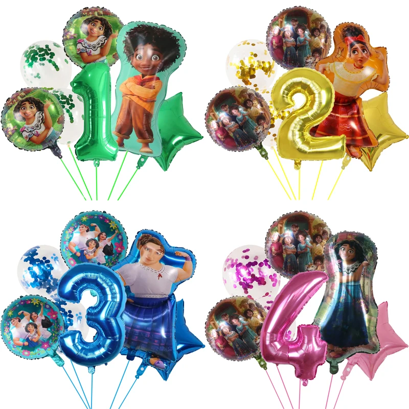 1 Set Disney Encanto Balloons Mirabel Isabella Luisa Dolores Antonio Balloons Kids Birthday Party Decor Baby shower Party Globos