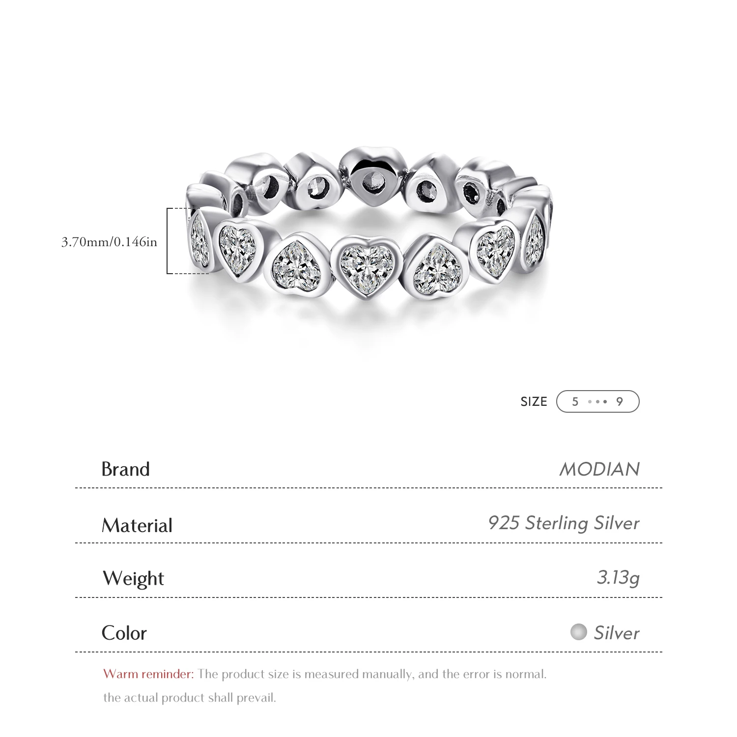 Modian Silver Gold Rose Shining Rings for Women Fashion 100% 925 Sterling Silver Stackable Finger Ring Wedding Statement Jewelry
