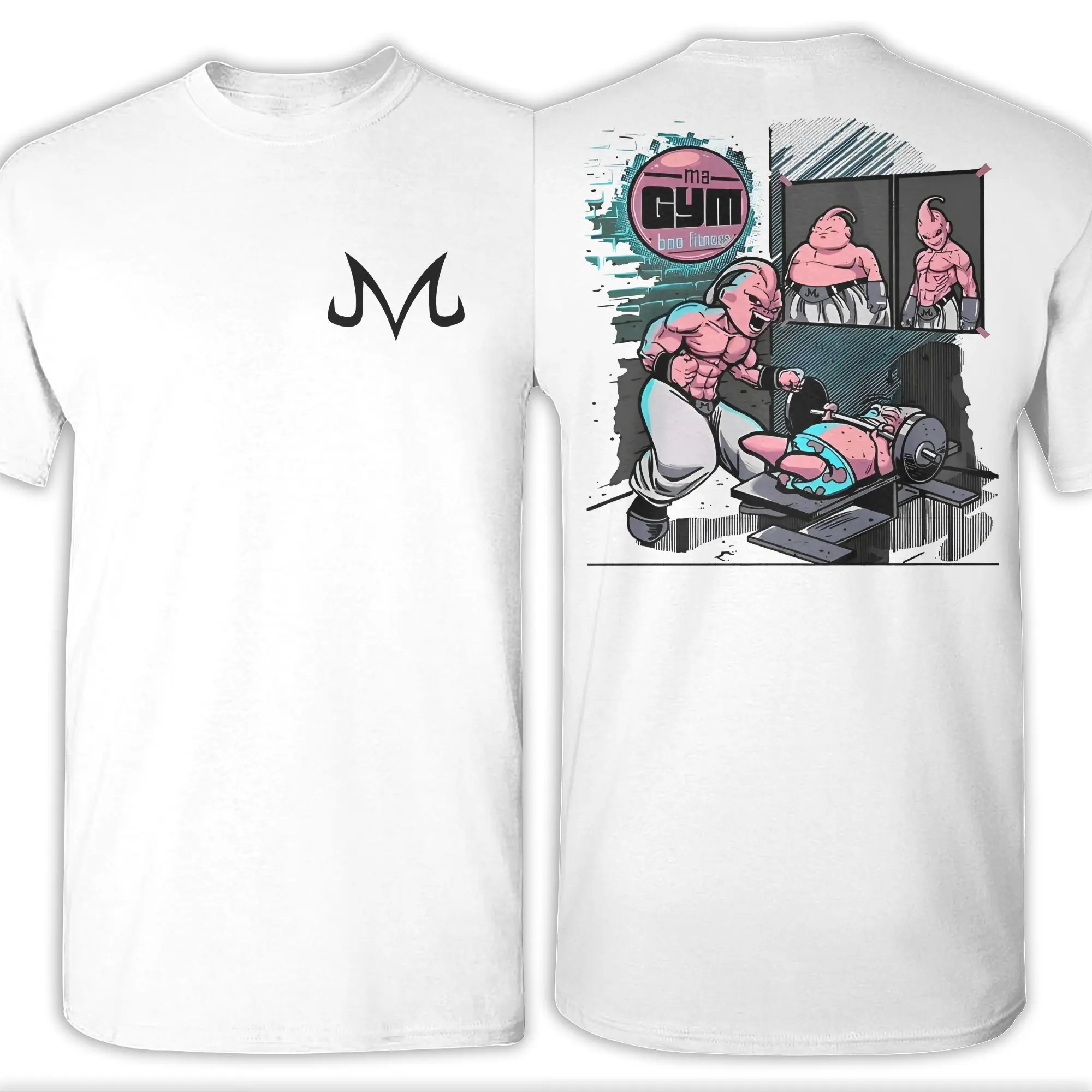 مطبوعة لعبة دراغون بول ماجين بو وباتريك في الصالة الرياضية تي شيرت الرجال والنساء طاقم الرقبة قصيرة الأكمام تي شيرت قطني صيفي كامل