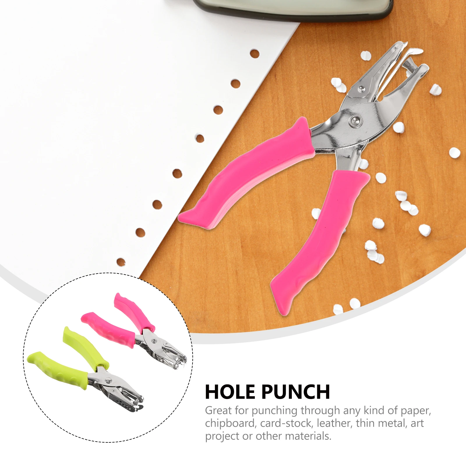 

2Pcs Hole Puncher 6MM Paper Punches Single Hole Punchers Card Machine PP Office Stationery Household Planner Art Teaching Tools