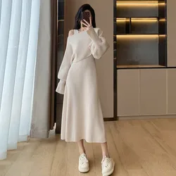 Polyester Women's Two-piece Knitted Dress Long Dresses For Women Vestidos Casuales Juveniles Vestidos Para Mujer Women Dresses