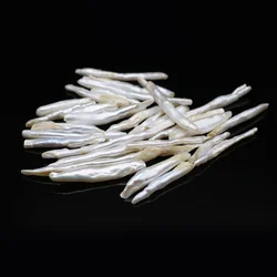 Natural Baroque Pearl Beads Long Strip Shape White Pearls Loose Beaded For Jewelry Making DIY Bracelet Necklace Accessories