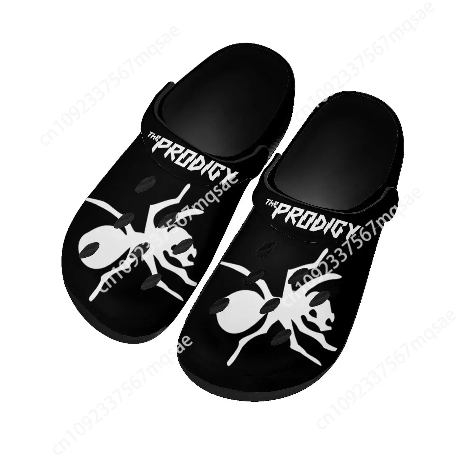 The Prodigy Rock Band Home Clogs Custom Water Shoes Mens Womens Teenager Shoe Garden Clog Breathable Beach Hole Slippers Black