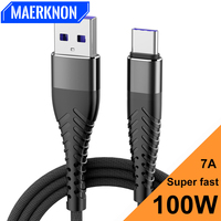 7A 100W Super Fast Charge Cable Type C For Huawei P30 Pro Honor 9 10 20 50 Xiaomi mi Redmi OPPO Data Wire Cord 0.25m 1m 2m 3m