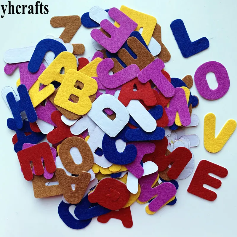 150PCS/LOT.A-Z fabric stickers,Alphabet Letter felt sticker Teach your own Color English self learning Kindergarten crafts OEM