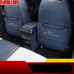 For BYD Atto 3 Yuan Plus 2022-2024 Car PU Leather Anti Kick Mat Pad Car Anti-kick Protector Mats Seat Back Protector Accessories