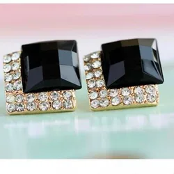 2025 Hot Sales New  Luxury Black Gem Earrings Fashion Crystal Earrings Jewellery Gift  E114