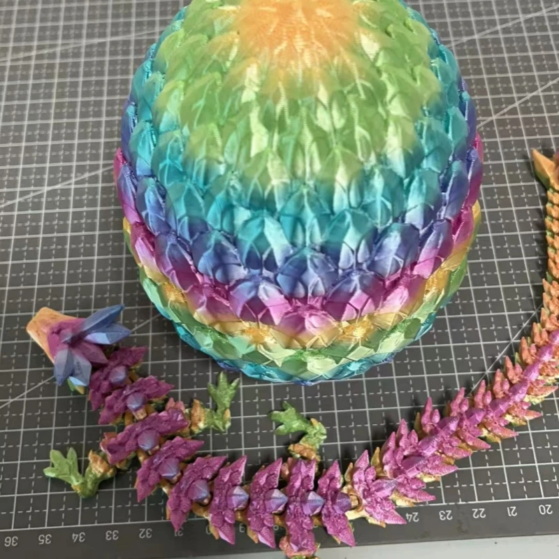 3D Printed 12inch Crystal Dragon with Egg Dinosaur NeaYear Fidget Toy Gifts for Adults Easter Basket Stuffers