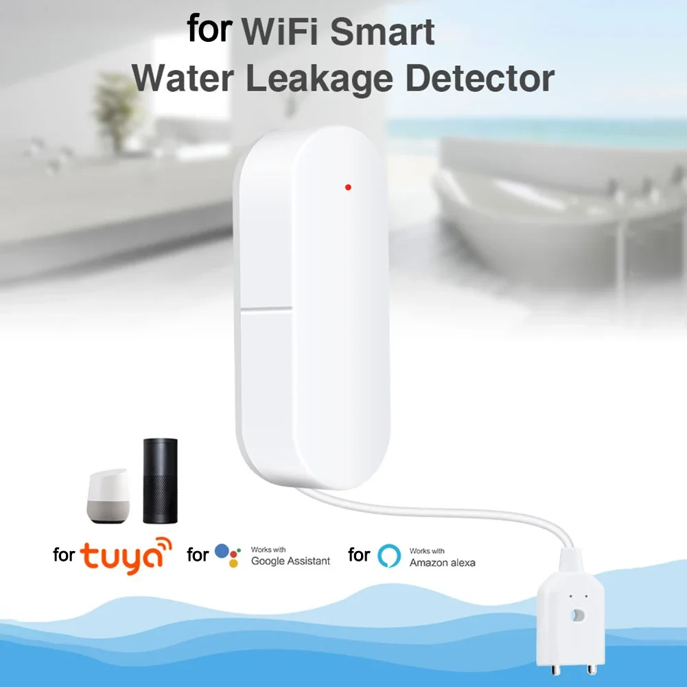 

For Tuya Smart For WiFi Water Leak Detector Household Water Flood Sensor Water Leak Detector For Kitchens Bathrooms Swimming