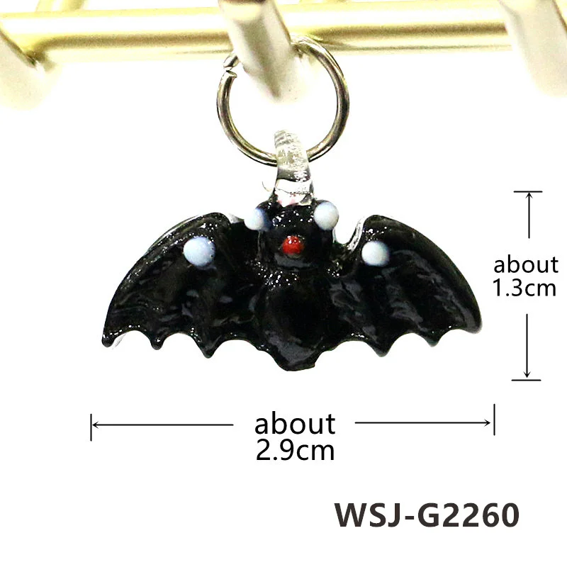 2 قطعتين رائعتين هالوين الزجاج سحر قلادة صغيرة اليقطين صليب القط الأسود الخفاش العنكبوت شبح السكر الذرة زخارف شبكة العنكبوت المستخدمة في صنع إكسسوارات القرط قلادة مجوهرات DIY