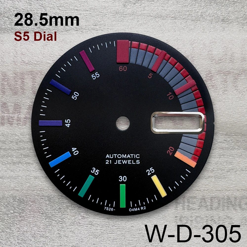 28.5mm S Logo Rome Dial Suitable For NH36/4R36 Movement Colorful Dual Calendar Quality Watch Refit Accessories
