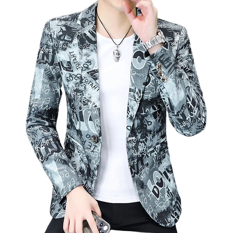 Autumn 2024 New Men\'s Fashion Handsome All The Trend English Business Small Suit Korean Version Slim Fit All The Match  M-3XL