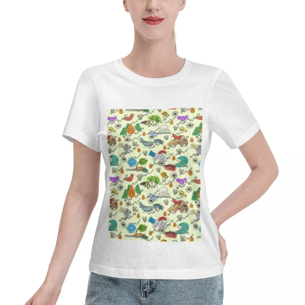 Excellent Craftsmanship Combat Climate Change 2 On Cream Women's T-shirt Loose Versatile Women Tee