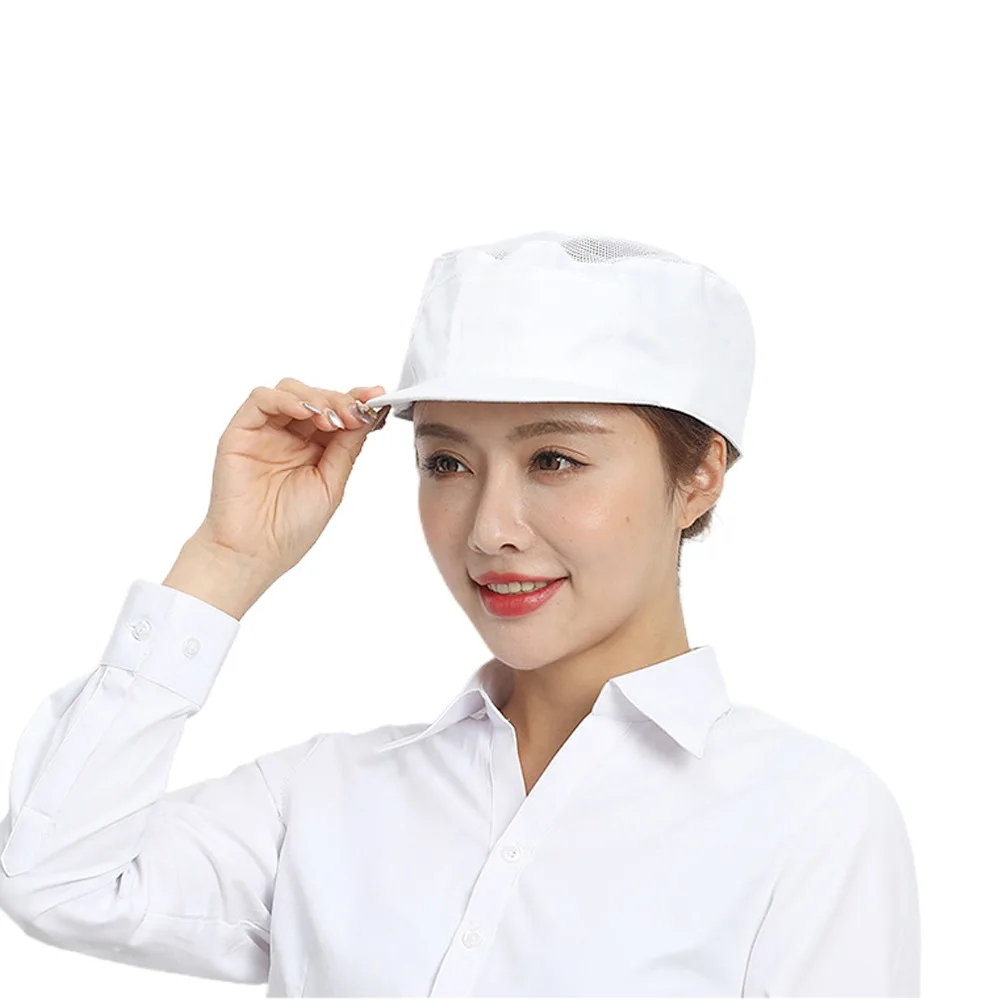 Food Service Breathable Top Mesh Work Hat Dust-proof Durable Chef Hat Washable Hair Nets Cap Canteen Catering