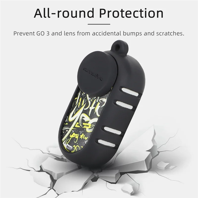 ABDE-SUNNYLIFE ل Insta360 Go3 تبديد الحرارة غطاء سيليكون الإبهام كاميرا ملصق غطاء للعدسات واقية معلقة الحبل مجموعة