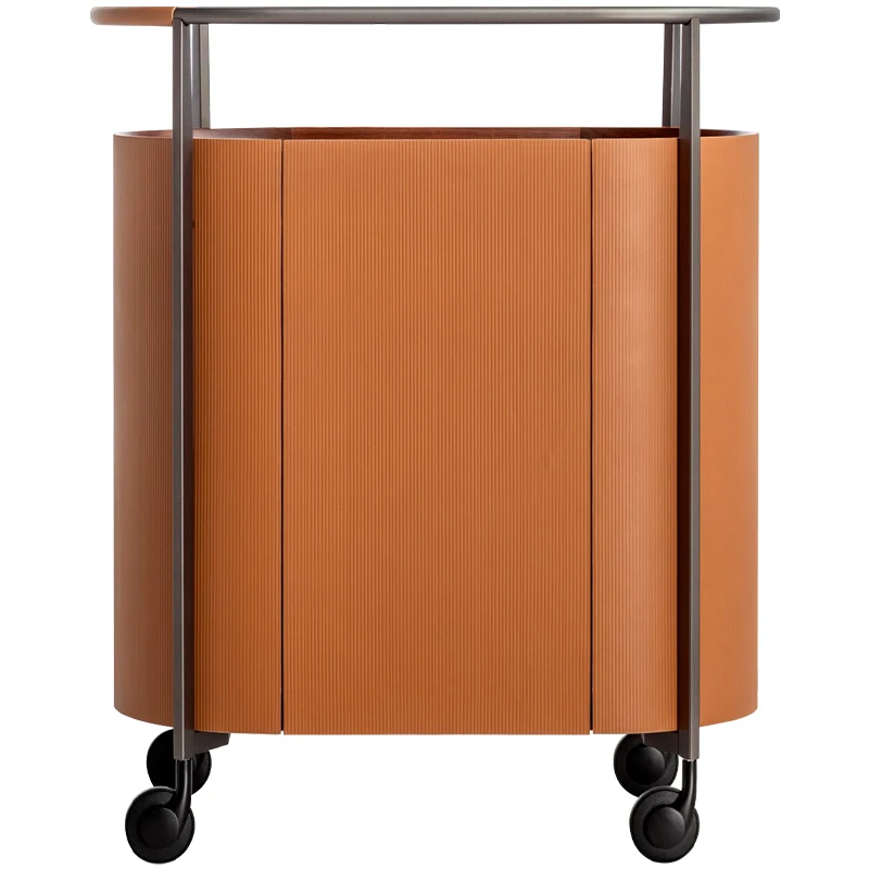 Minimalist saddle leather sideboard for storing and storing household light luxury modern tea