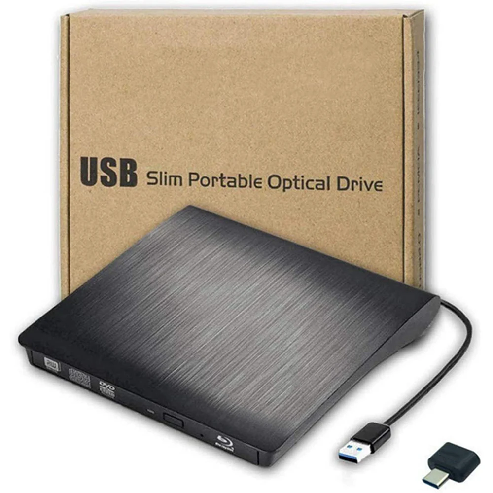 High-Speed External CD DVD Drive USB C Writer Type C USB 3.0 Combo RAM Burner Re-Writer for Laptop Notebook PC Desktop