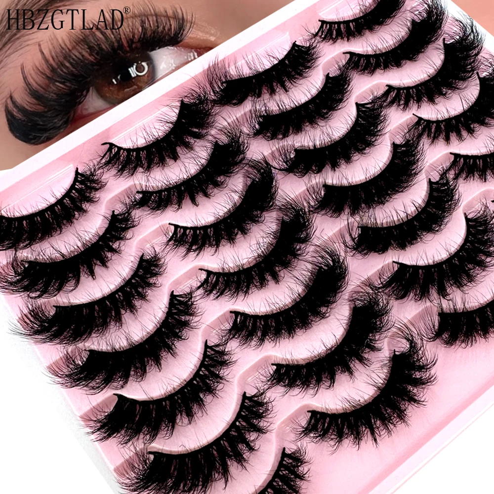 HBZGTLAD 14pairs Lashes 3D Mink Eyelashes Thick 8D Fluffy Soft Eyelash Extension Natural False Eyelashes Makeup Mink Eye Lashes