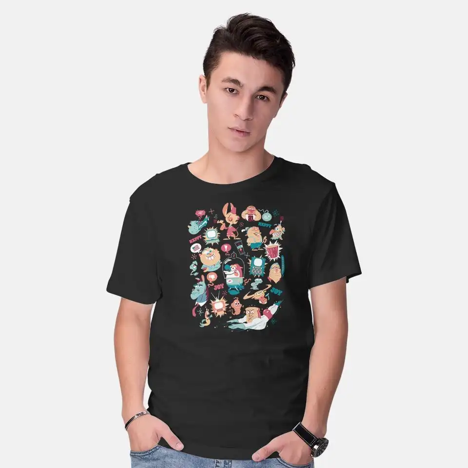 Eediot Box Anime Graphic T-shirts for Men Clothing Women Short Sleeve Tees Vintage High Quality 100%Cotton