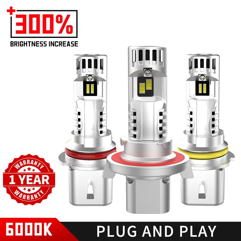 2PCS 9004/HB1 LED Headlight Bulb 9007/HB5 9008/H13 100W Cool White With High & Low Beam 12000LM 1:1 Xenon Lamp Plug And Play 12V