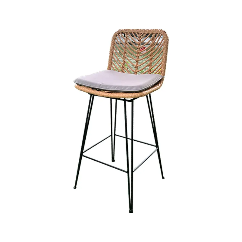 

Nordic Outdoor Bar Chair High Stool Bar Rattan Chair Outdoor Restaurant