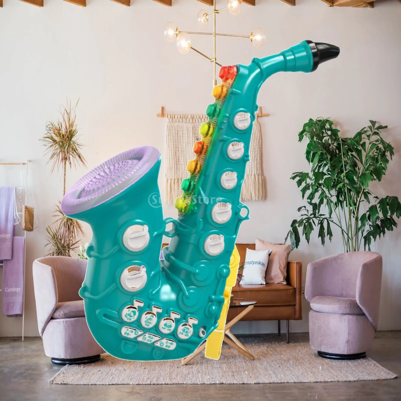 Miniature Saxophone Musical Instrument Toy for Kids Trumpet Clarinet Set Children Early Educational Wind Instruments with Light