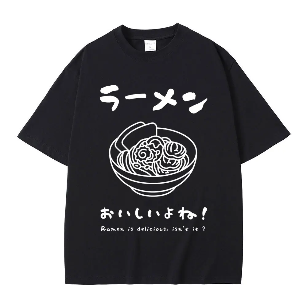 Ramen T Shirt Food Lover Kawaii Japanese Style Streetwear Foodie Noodle T-shirt Men Women Pure Cotton Short Sleeve T-shirts