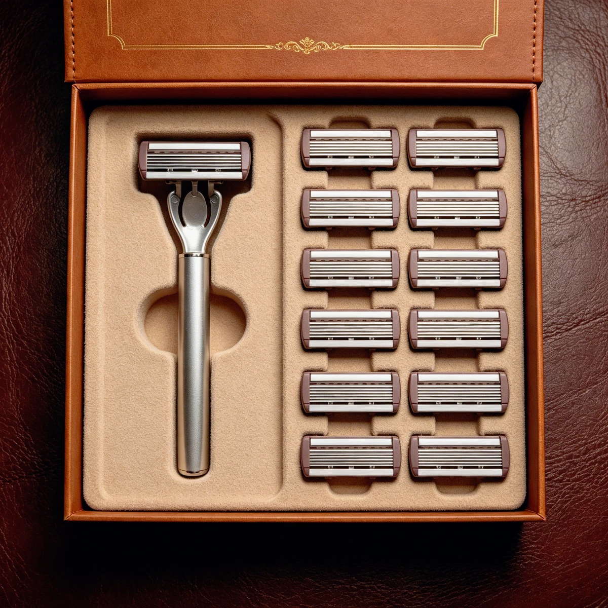 Men’s Manual Razor 6-Layer Precision Blade System Replaceable Refills, Long-term Use, Men & Women Suitable Great Gift for Dad