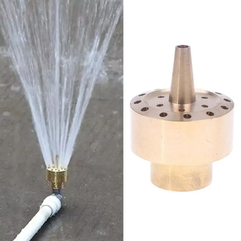 1/4'', 1/2'', 3/4'' Garden Decor Brass Fountain Nozzle, Corrosion-Resistant Column Spray Head for Ponds