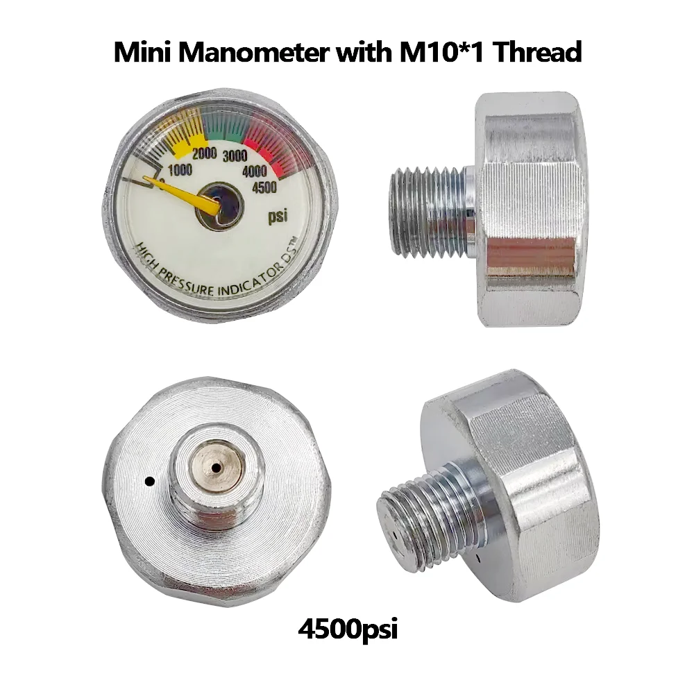 Manometr Air Mini Micro Pressure Gauge M10*1 Gwint 600PSI/3500PSI BUll /4000PSI/4500PSI/5000PSI/6000PSI/30/40Mpa Do krykieta